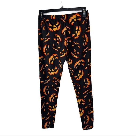 No Boundaries Halloween Pumpkin Jack-o’-lantern Size Small Leggings Stretch EUC - Picture 7 of 7